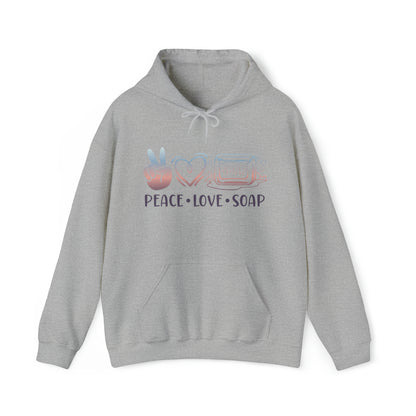 Peace Love Soap Making Hooded Sweatshirt