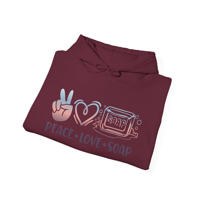 Peace Love Soap Making Hooded Sweatshirt