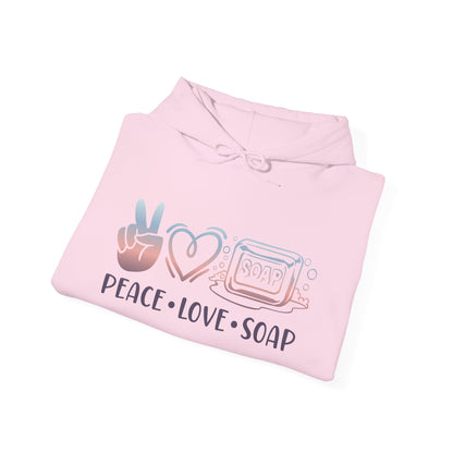 Peace Love Soap Making Hooded Sweatshirt
