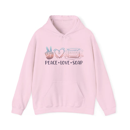 Peace Love Soap Making Hooded Sweatshirt